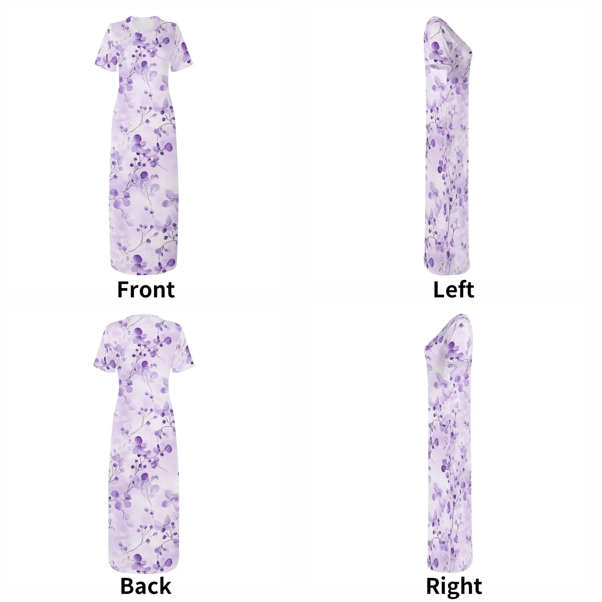 lilac-flowers-v1-short-sleeve-long-dress-long-dress-jlr-design-47679 - JLR Design