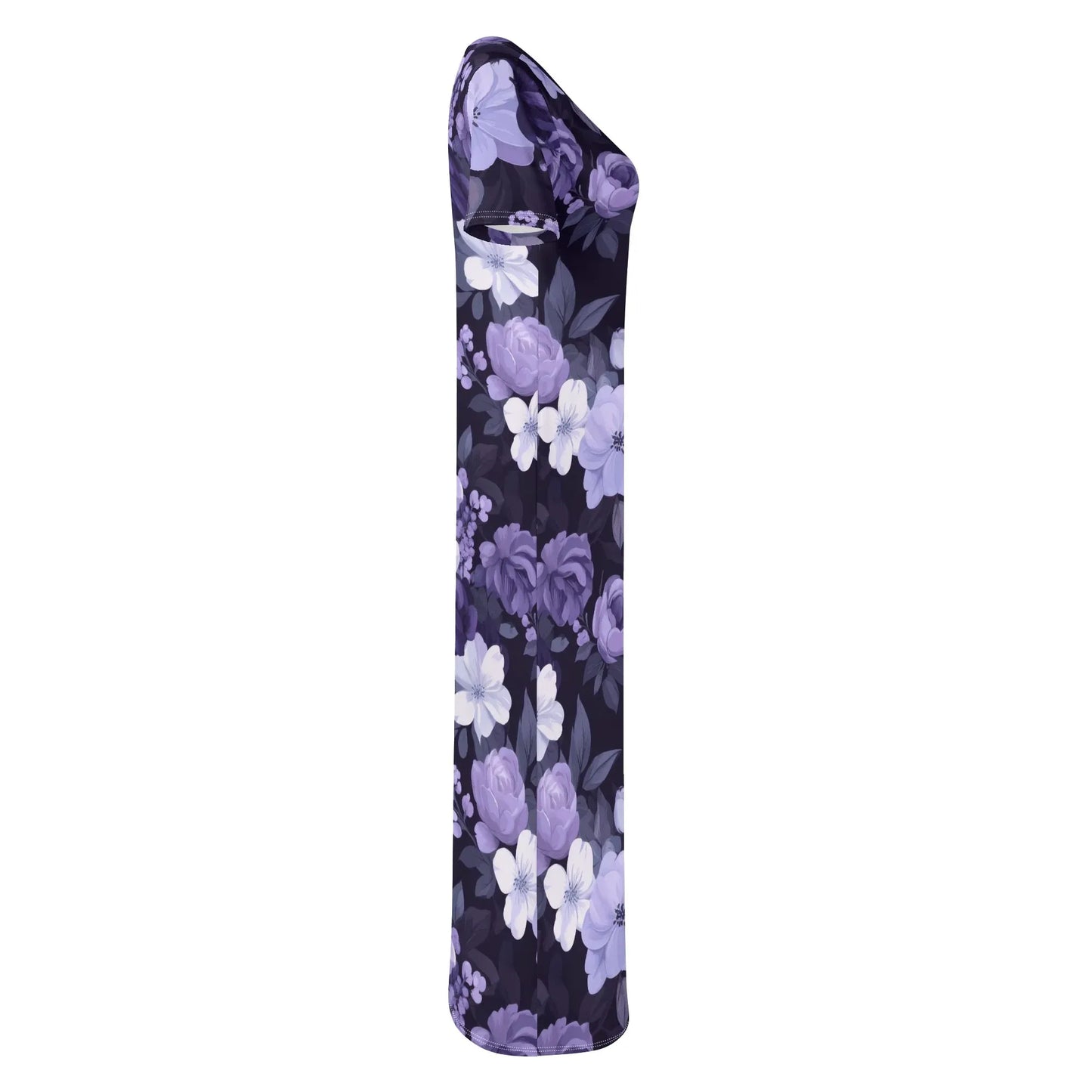 lilac-flowers-v2-short-sleeve-long-dress-long-dress-jlr-design-52449 - JLR Design