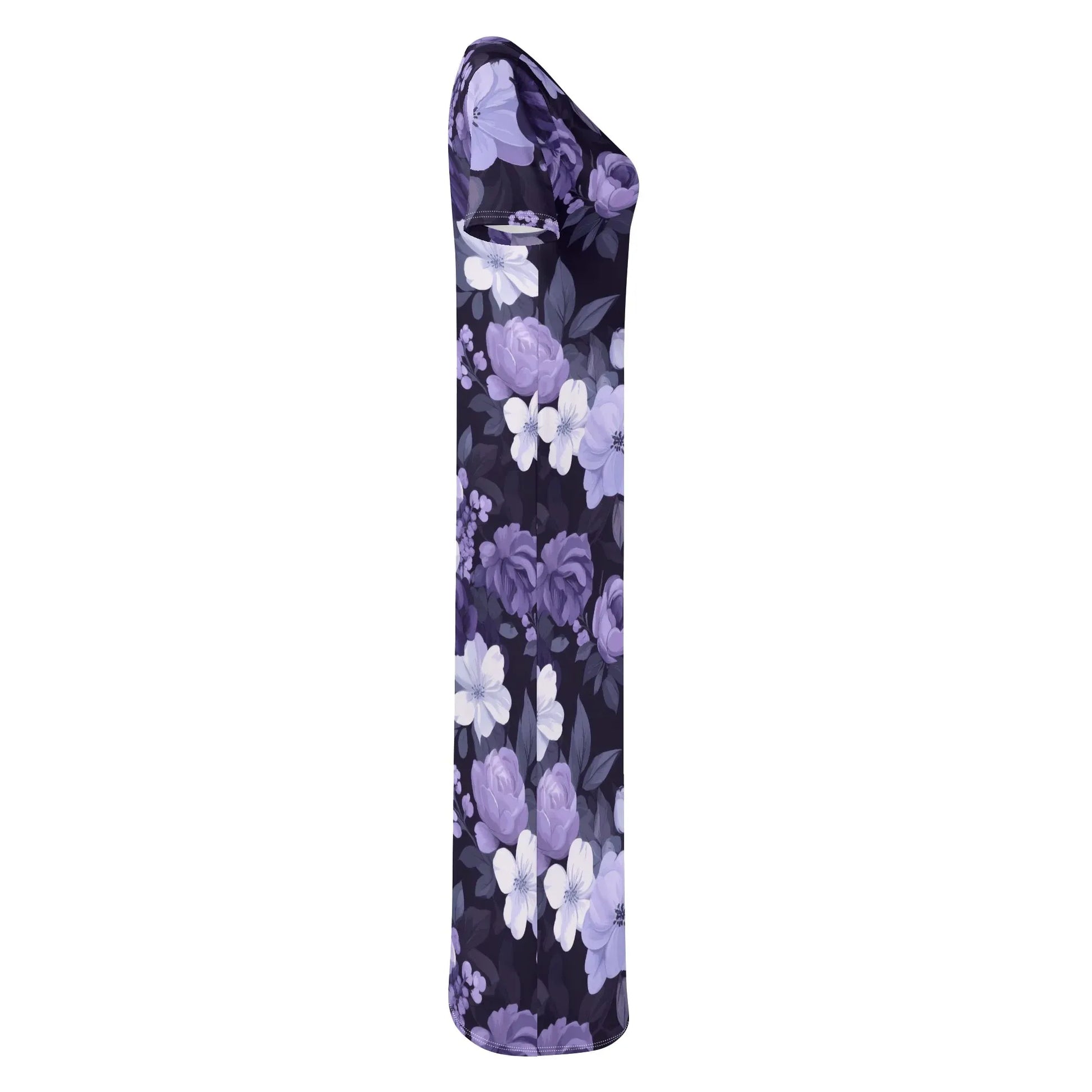 lilac-flowers-v2-short-sleeve-long-dress-long-dress-jlr-design-52449 - JLR Design