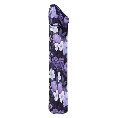 lilac-flowers-v2-short-sleeve-long-dress-long-dress-jlr-design-52449 - JLR Design