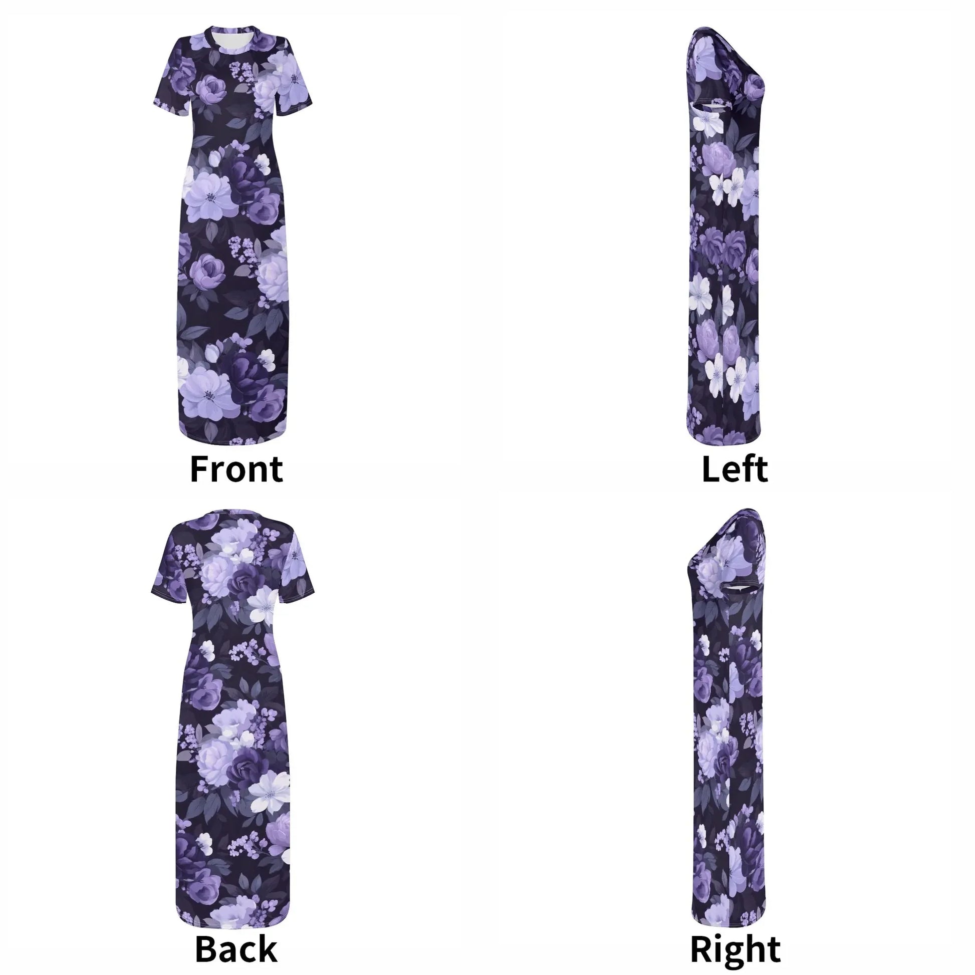 lilac-flowers-v2-short-sleeve-long-dress-long-dress-jlr-design-58892 - JLR Design