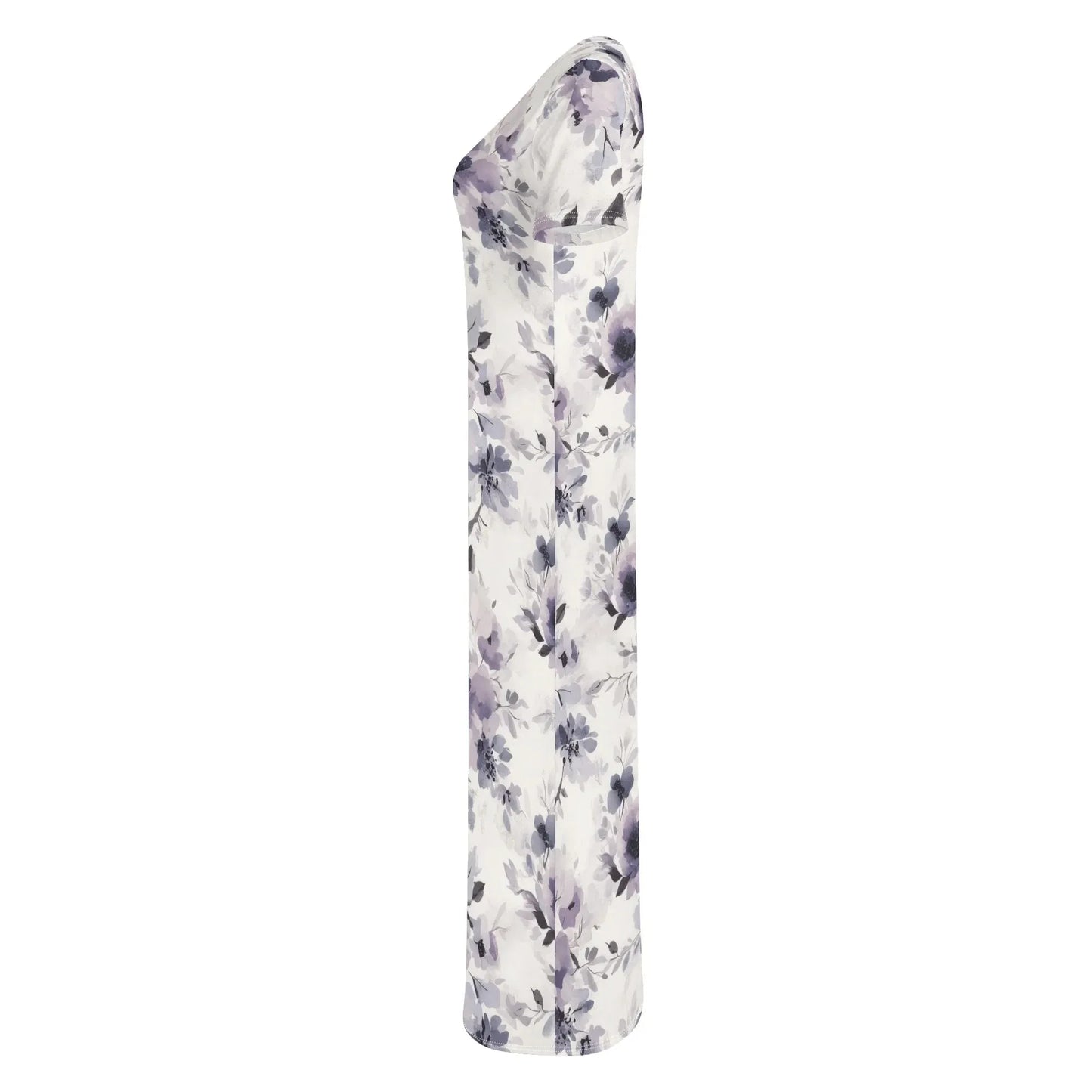 lilac-flowers-v3-short-sleeve-long-dress-long-dress-jlr-design-22553 - JLR Design