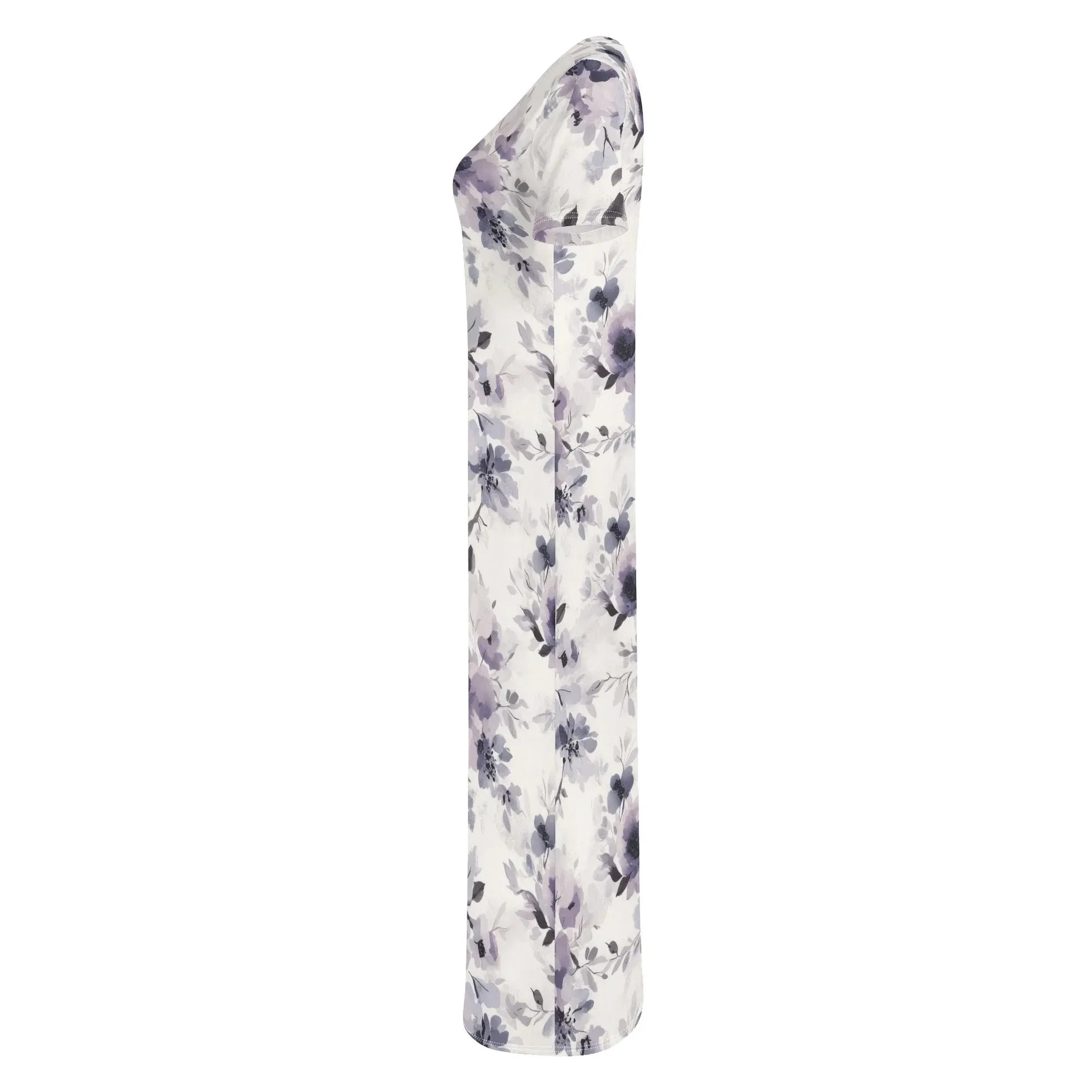 lilac-flowers-v3-short-sleeve-long-dress-long-dress-jlr-design-22553 - JLR Design
