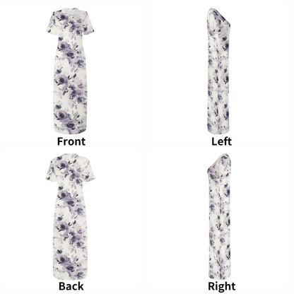lilac-flowers-v3-short-sleeve-long-dress-long-dress-jlr-design-69046 - JLR Design