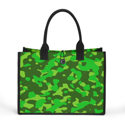 Lime Green Camouflage Canvas Shopper Tasche Einkaufstasche JLR Design