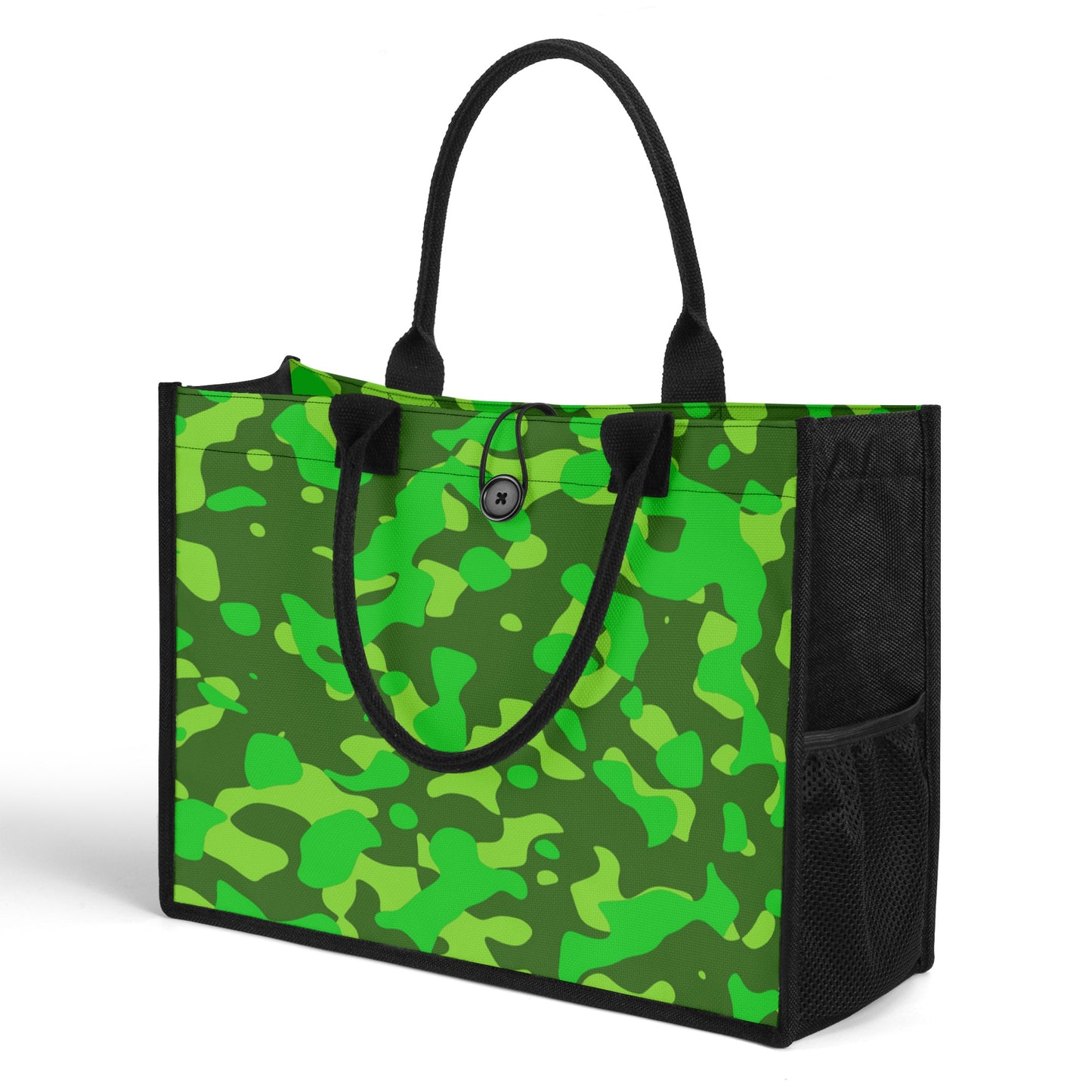 Lime Green Camouflage Canvas Shopper Tasche Einkaufstasche JLR Design