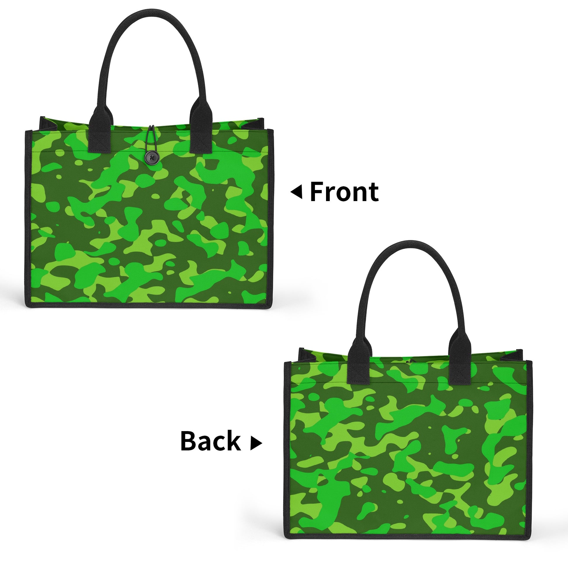 Lime Green Camouflage Canvas Shopper Tasche Einkaufstasche JLR Design