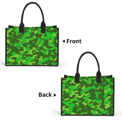 Lime Green Camouflage Canvas Shopper Tasche Einkaufstasche JLR Design