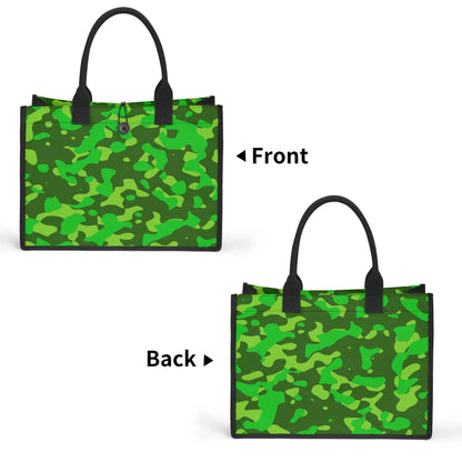 Lime Green Camouflage Canvas Shopper Tasche Einkaufstasche JLR Design
