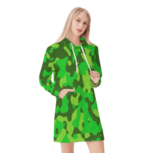 lime-green-camouflage-velvet-hoodie-dress-hoodiekleid-jlr-design-62322 - JLR Design