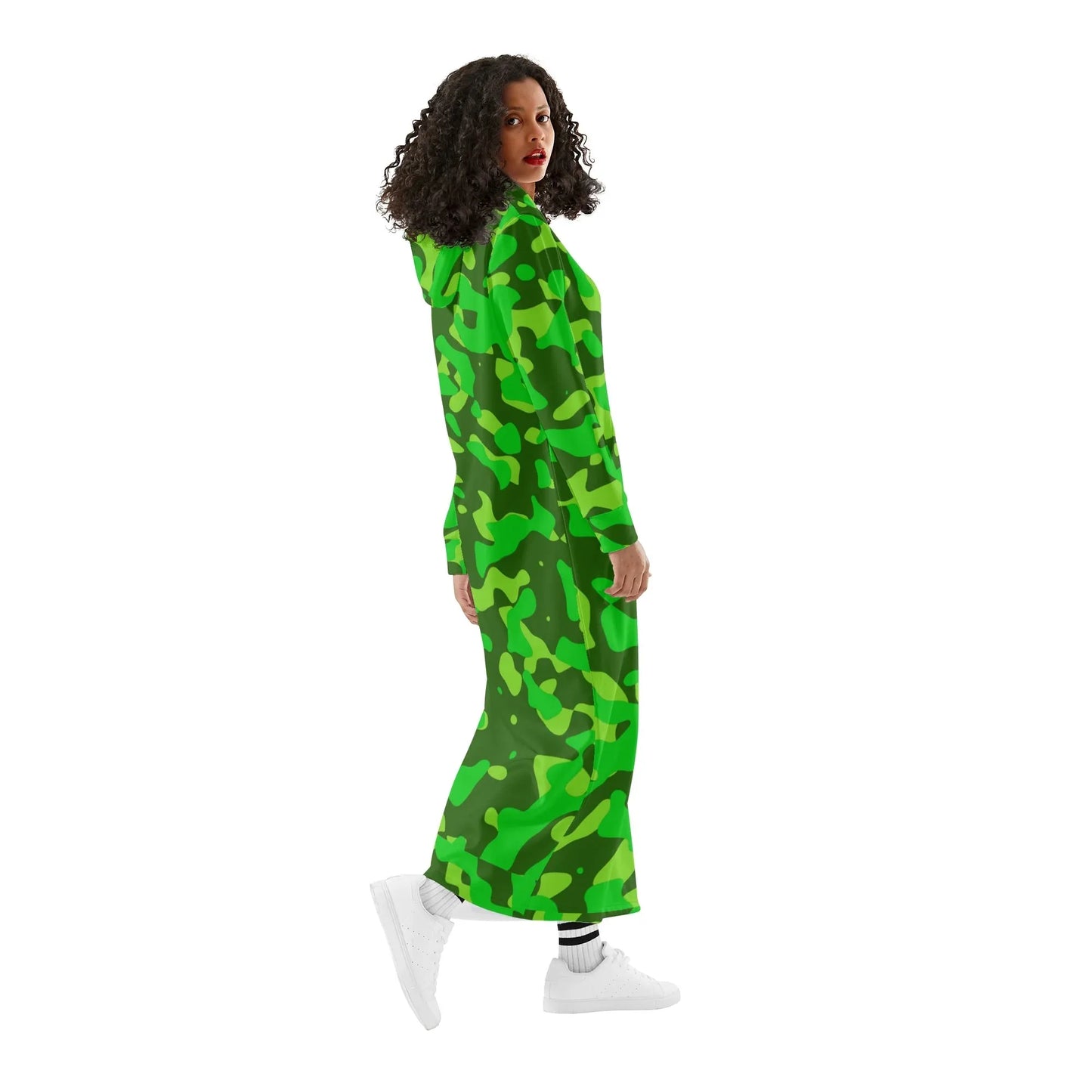 lime-green-camouflage-bequemes-leichtes-hoodie-kleid-hoodiekleid-jlr-design-86669 - JLR Design