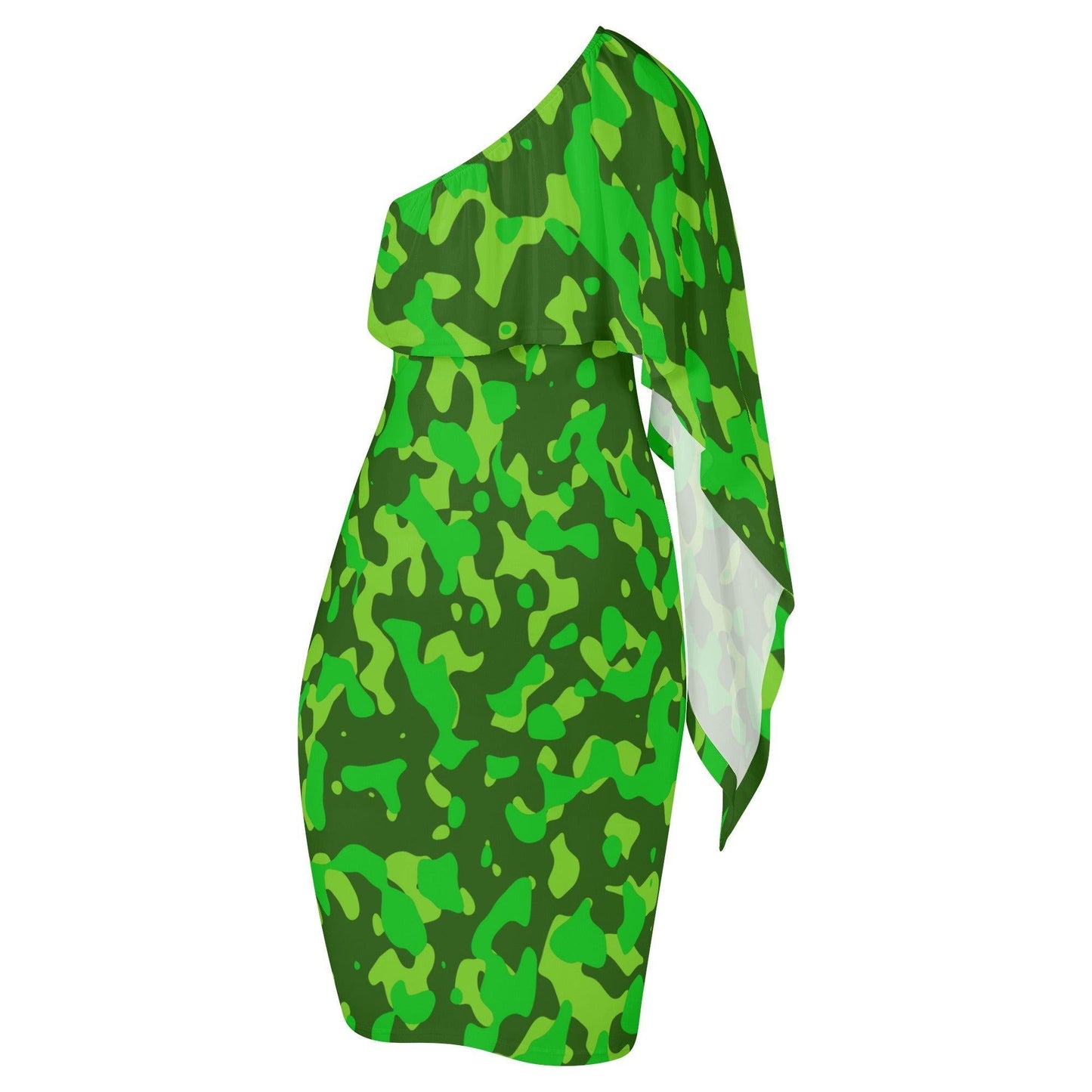 Lime Green Camouflage Long Sleeve One Shoulder Dress Long Sleeve One Shoulder Dress 119.99 Camouflage, Dress, Green, Lime, Long, One, Shoulder, Sleve JLR Design