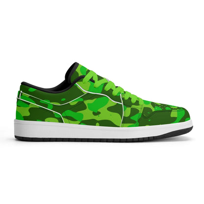 lime-green-camouflage-low-top-leder-sneaker-fur-damen-sneaker-jlr-design-71733 - JLR Design