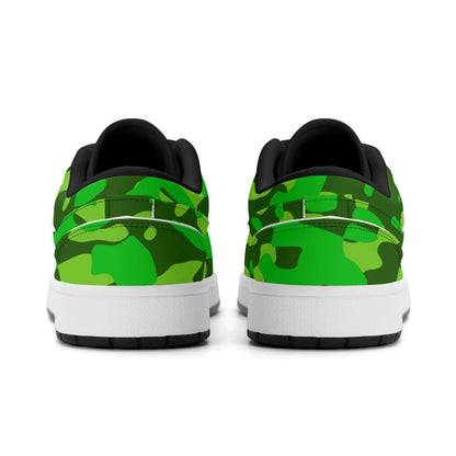 lime-green-camouflage-low-top-leder-sneaker-fur-damen-sneaker-jlr-design-36603 - JLR Design