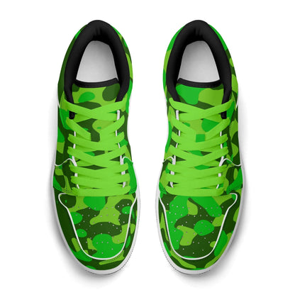 lime-green-camouflage-low-top-leder-sneaker-fur-damen-sneaker-jlr-design-39052 - JLR Design
