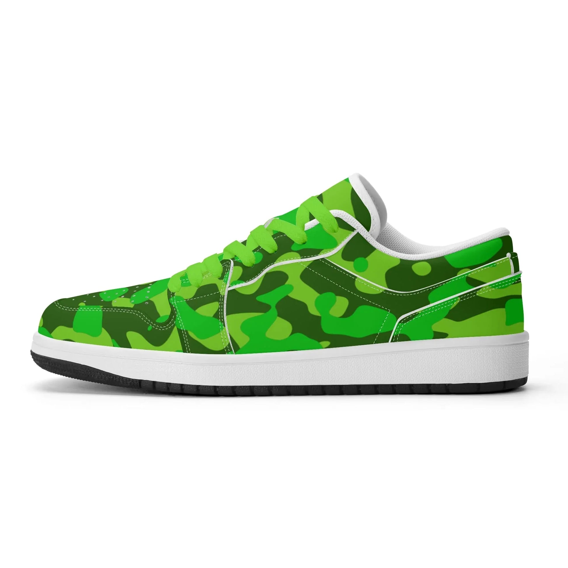 lime-green-camouflage-low-top-leder-sneaker-fur-damen-sneaker-jlr-design-54667 - JLR Design