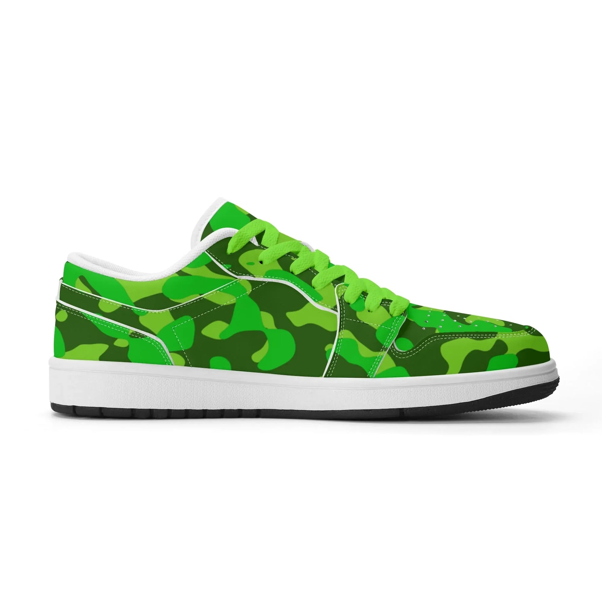 lime-green-camouflage-low-top-leder-sneaker-fur-damen-sneaker-jlr-design-34424 - JLR Design