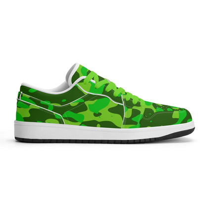 lime-green-camouflage-low-top-leder-sneaker-fur-damen-sneaker-jlr-design-94404 - JLR Design