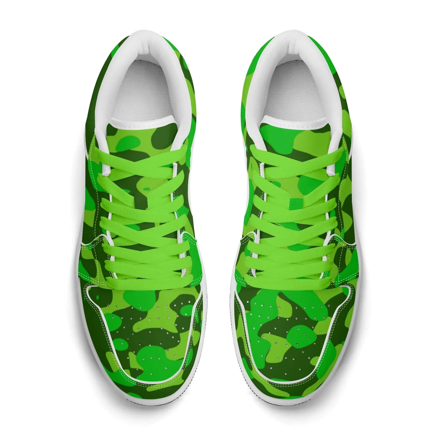 lime-green-camouflage-low-top-leder-sneaker-fur-damen-sneaker-jlr-design-76423 - JLR Design