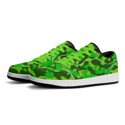 lime-green-camouflage-low-top-leder-sneaker-fur-damen-sneaker-jlr-design-14284 - JLR Design