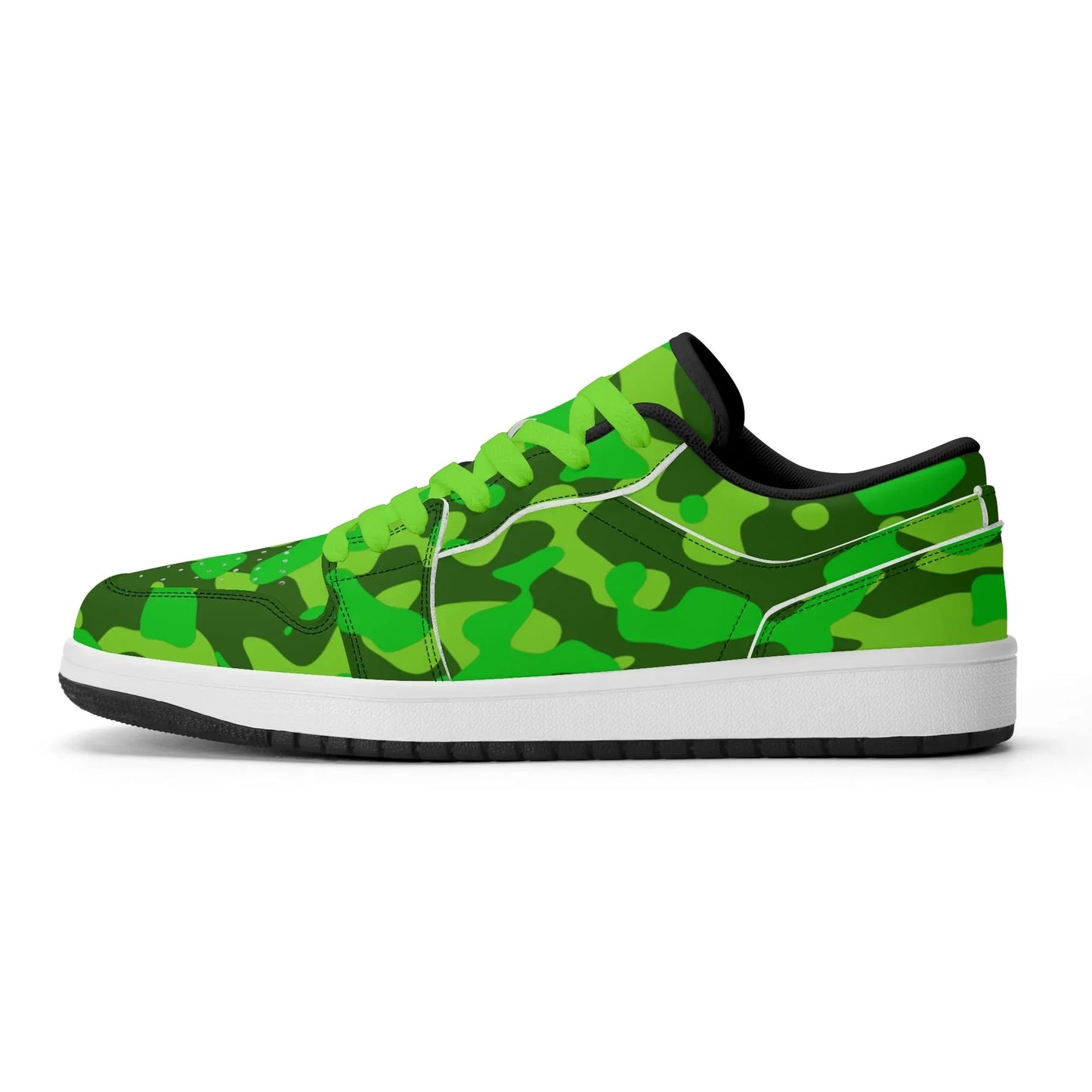 lime-green-camouflage-low-top-leder-sneaker-fur-damen-sneaker-jlr-design-48747 - JLR Design