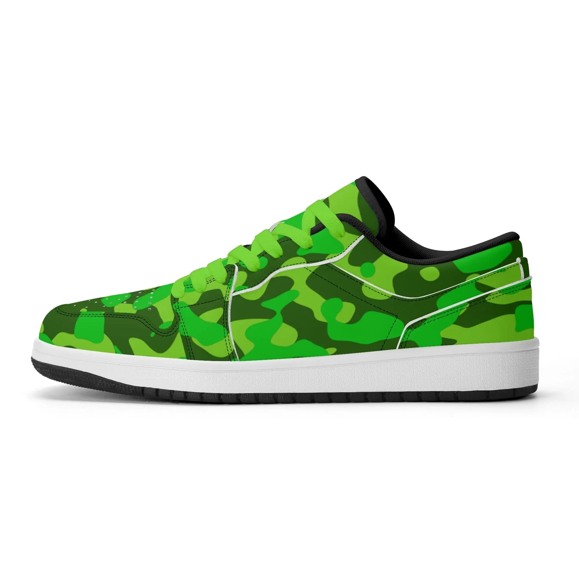 lime-green-camouflage-low-top-leder-sneaker-fur-damen-sneaker-jlr-design-48747 - JLR Design