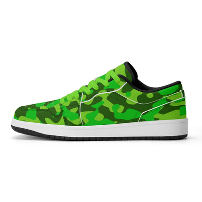lime-green-camouflage-low-top-leder-sneaker-fur-damen-sneaker-jlr-design-48747 - JLR Design