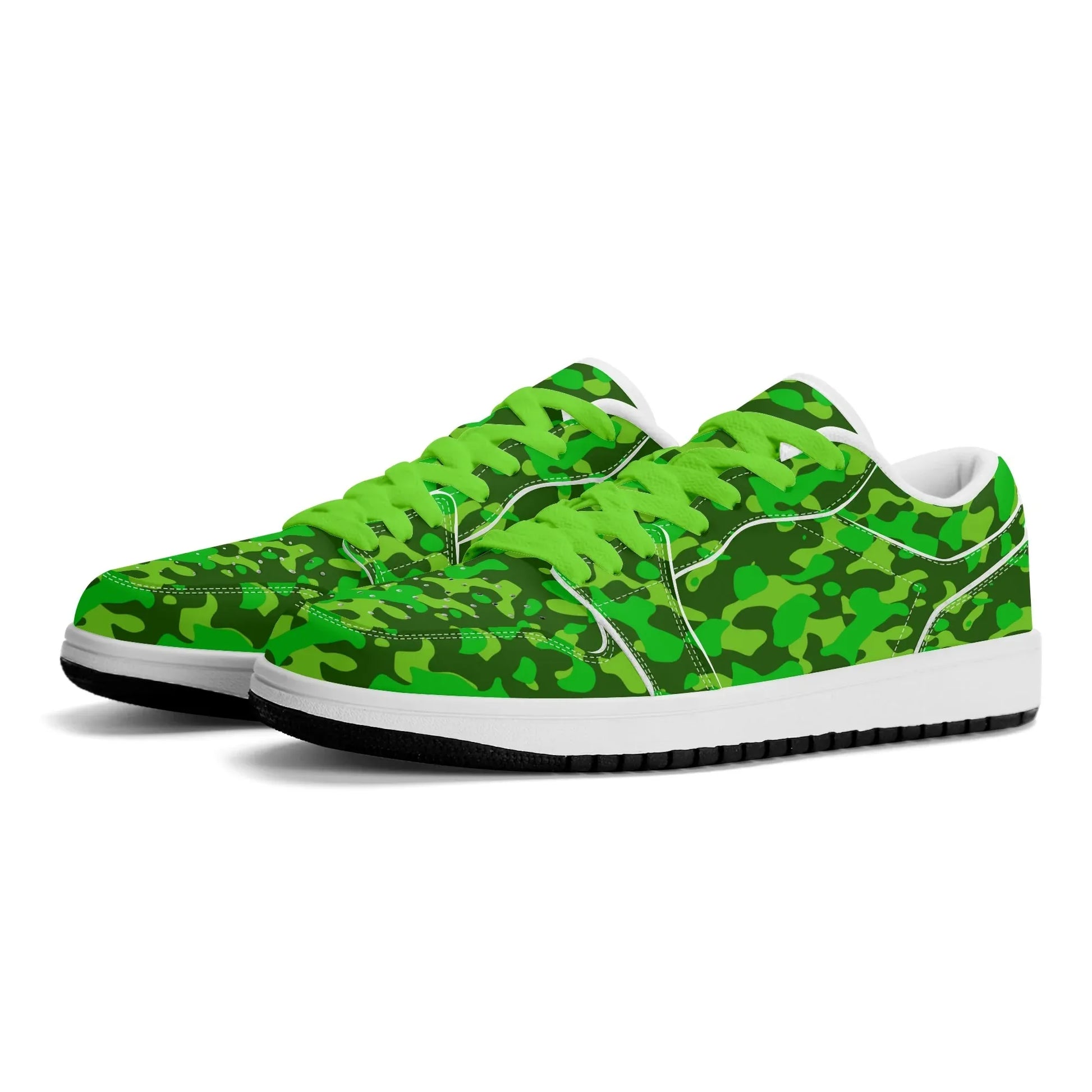 lime-green-camouflage-low-top-leder-sneaker-fur-herren-sneaker-jlr-design-15063 - JLR Design