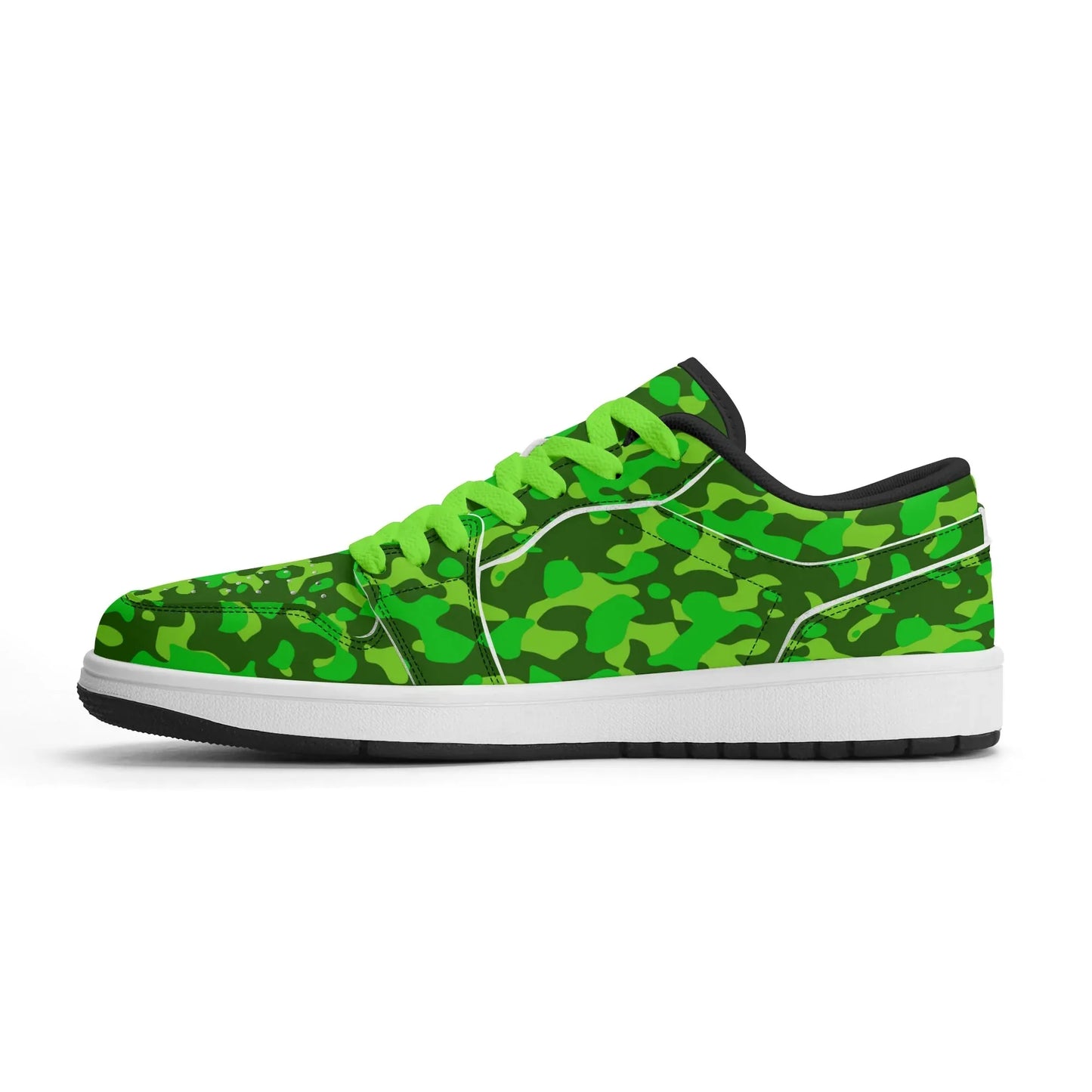lime-green-camouflage-low-top-leder-sneaker-fur-herren-sneaker-jlr-design-62612 - JLR Design