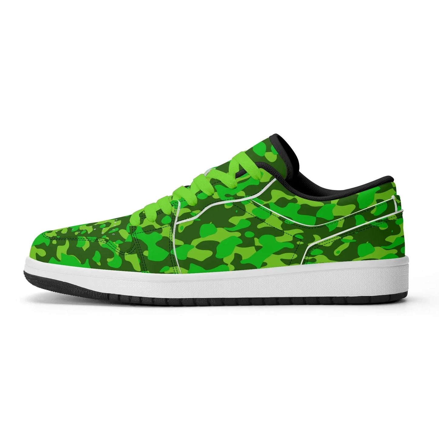 lime-green-camouflage-low-top-leder-sneaker-fur-herren-sneaker-jlr-design-69993 - JLR Design