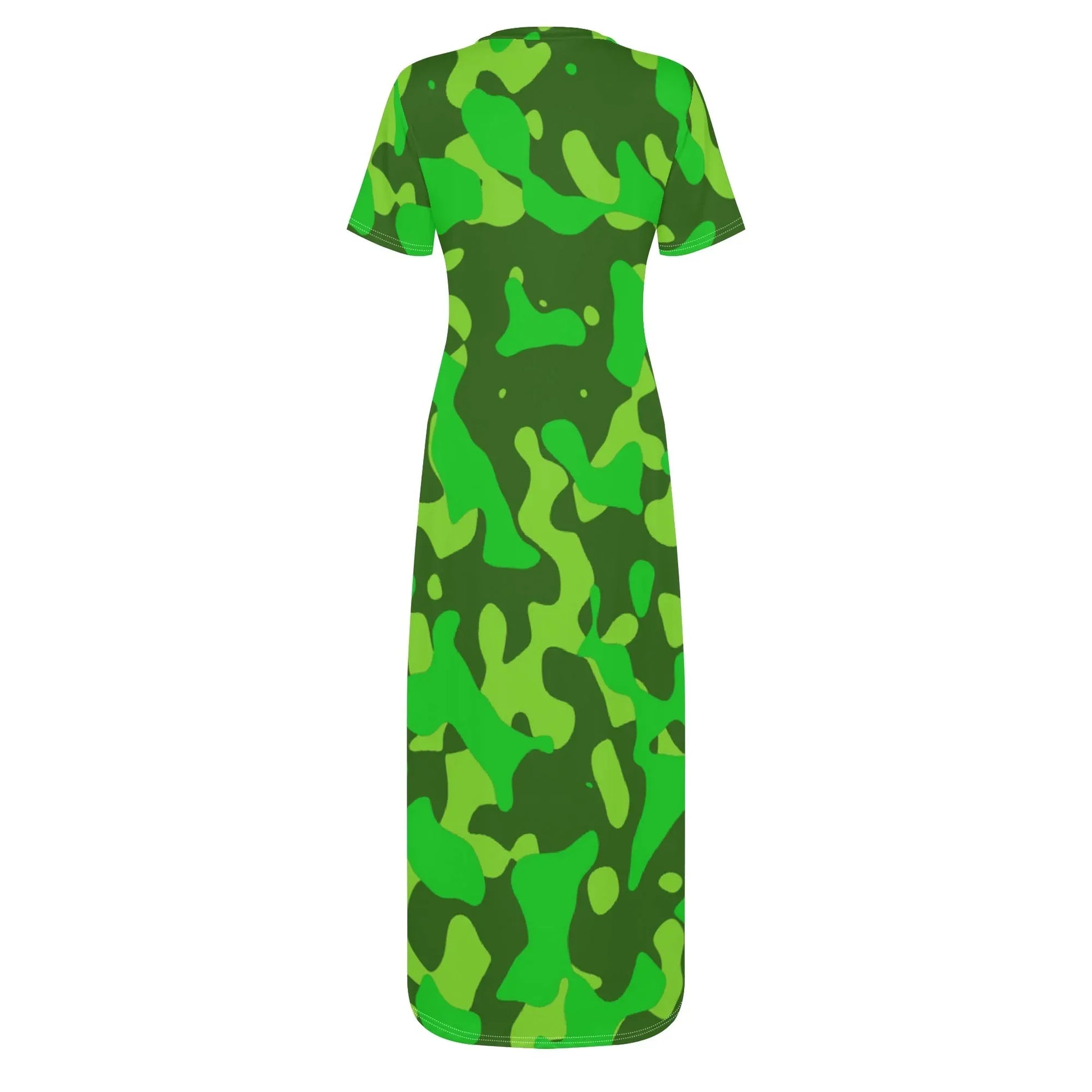 lime-green-camouflage-short-sleeve-long-dress-long-dress-jlr-design-47106 - JLR Design