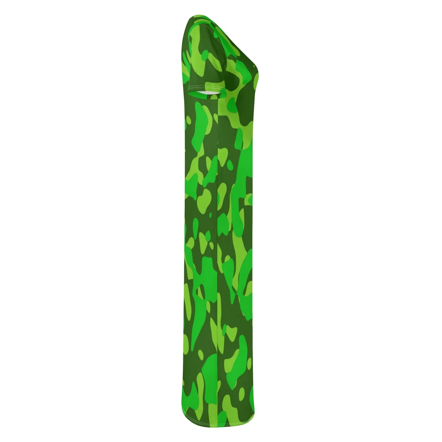 lime-green-camouflage-short-sleeve-long-dress-long-dress-jlr-design-35095 - JLR Design