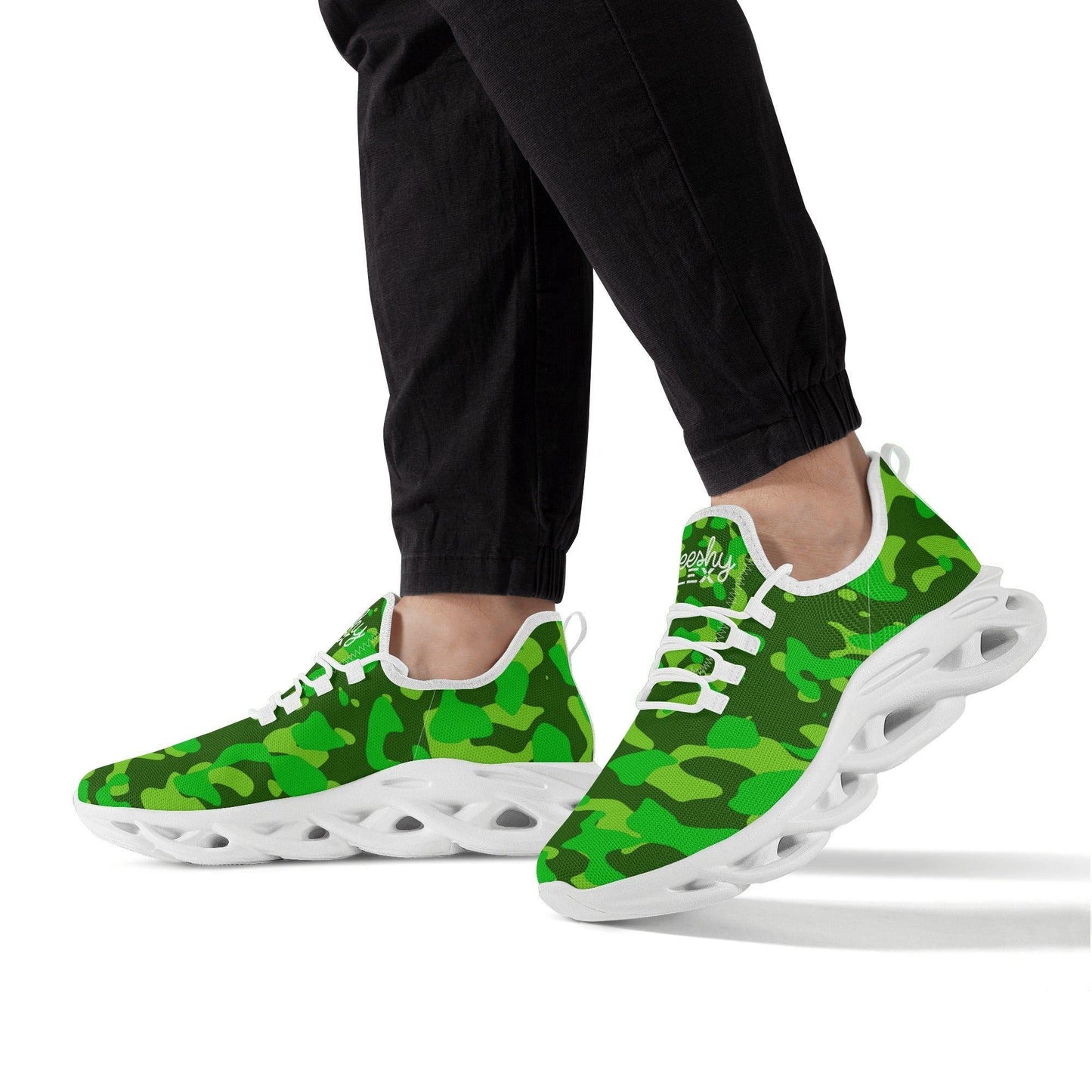 Lime Green Meeshy Flex Herren Sneaker -- Lime Green Meeshy Flex Herren Sneaker - undefined Sneaker | JLR Design
