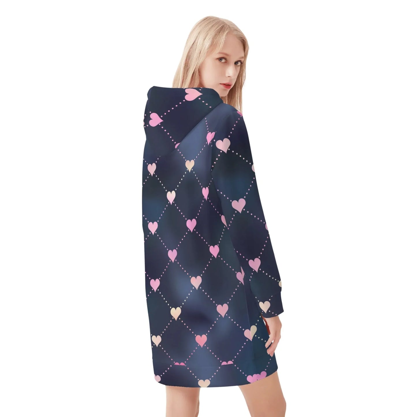lined-hearts-velvet-hoodie-dress-hoodiekleid-jlr-design-15884 - JLR Design