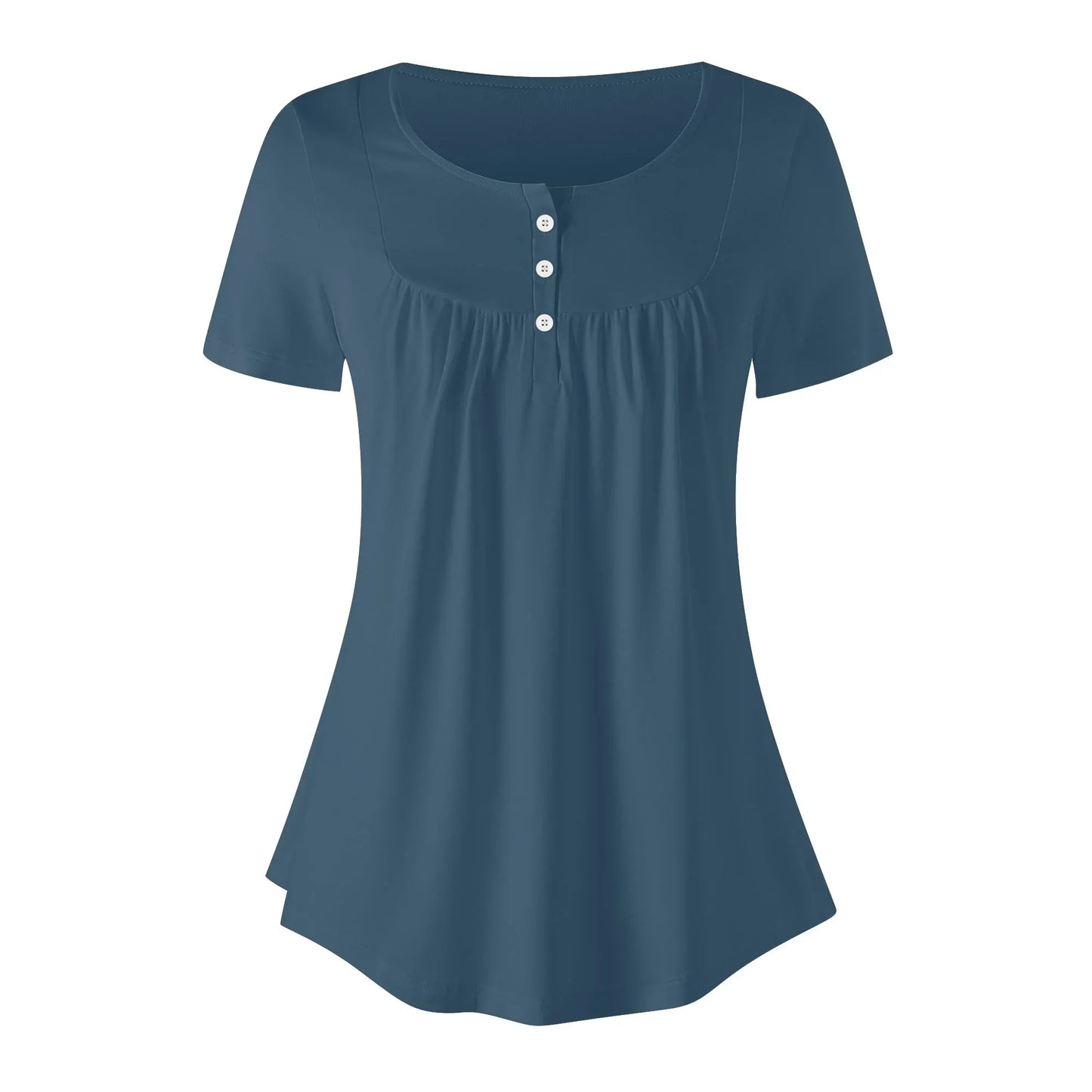 lockere-bluse-mit-u-ausschnitt-und-kurzen-armeln-fur-damen-arapawa-bluse-jlr-design-50180 - JLR Design