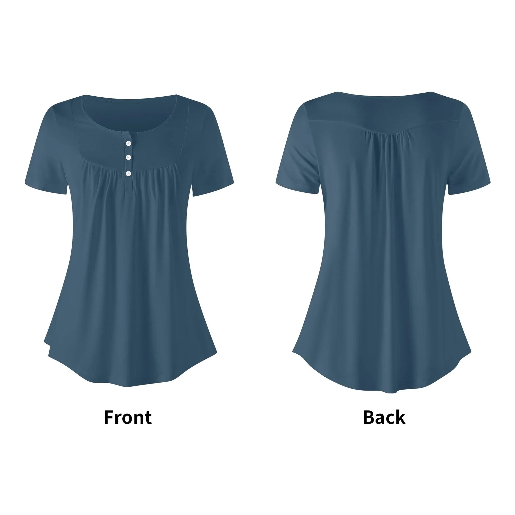 lockere-bluse-mit-u-ausschnitt-und-kurzen-armeln-fur-damen-arapawa-bluse-jlr-design-41197 - JLR Design