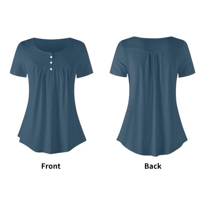 lockere-bluse-mit-u-ausschnitt-und-kurzen-armeln-fur-damen-arapawa-bluse-jlr-design-41197 - JLR Design