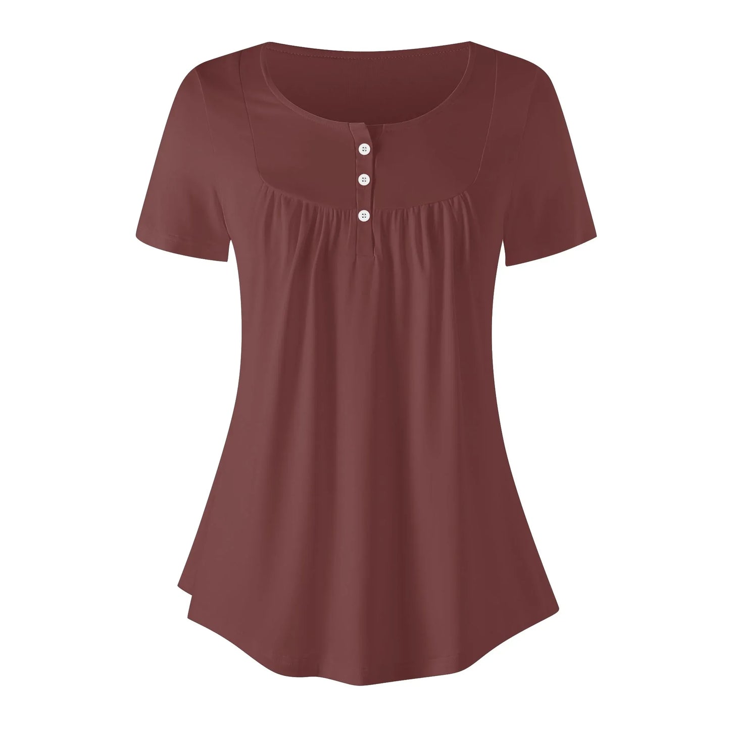 lockere-bluse-mit-u-ausschnitt-und-kurzen-armeln-fur-damen-auburn-bluse-jlr-design-16009 - JLR Design