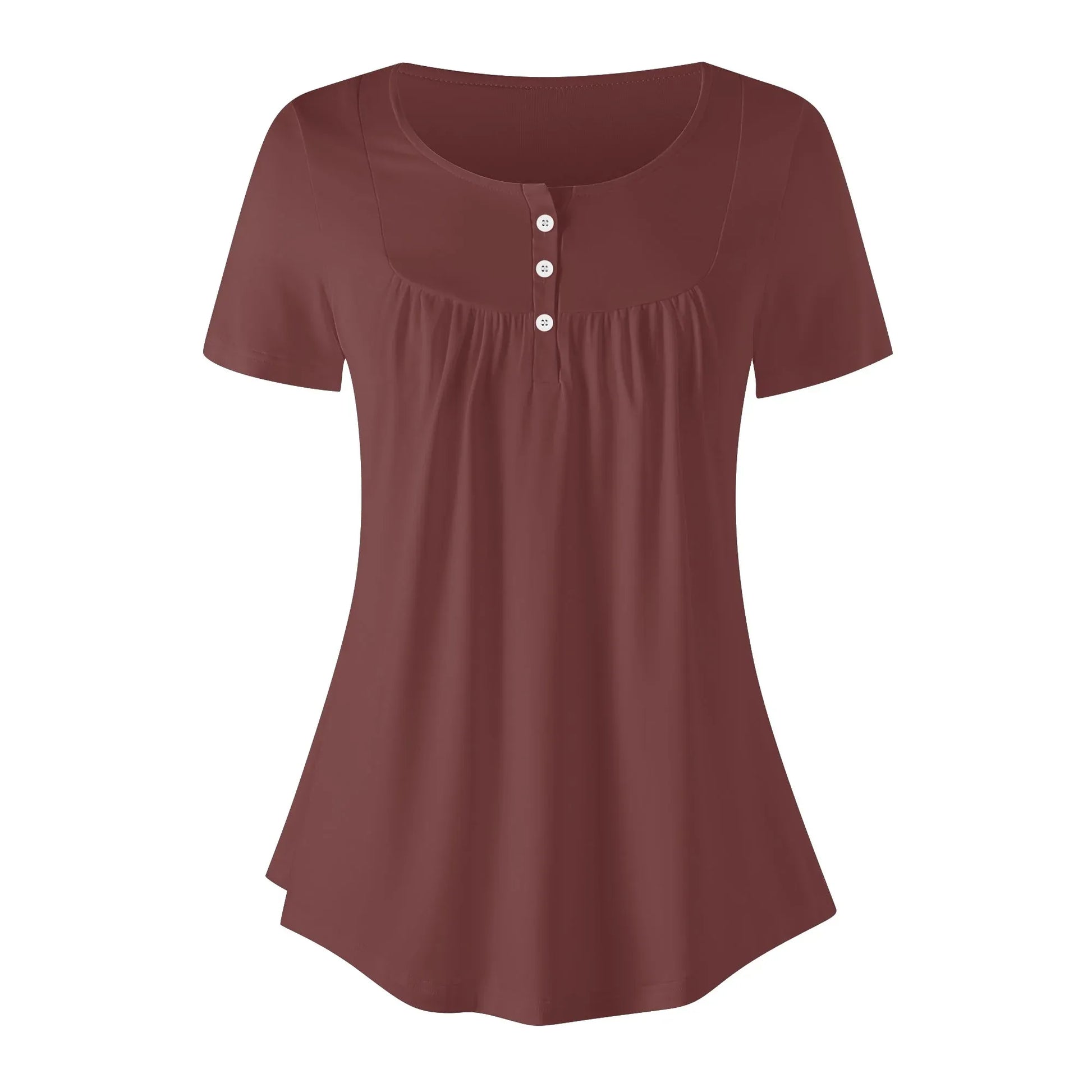 lockere-bluse-mit-u-ausschnitt-und-kurzen-armeln-fur-damen-auburn-bluse-jlr-design-16009 - JLR Design