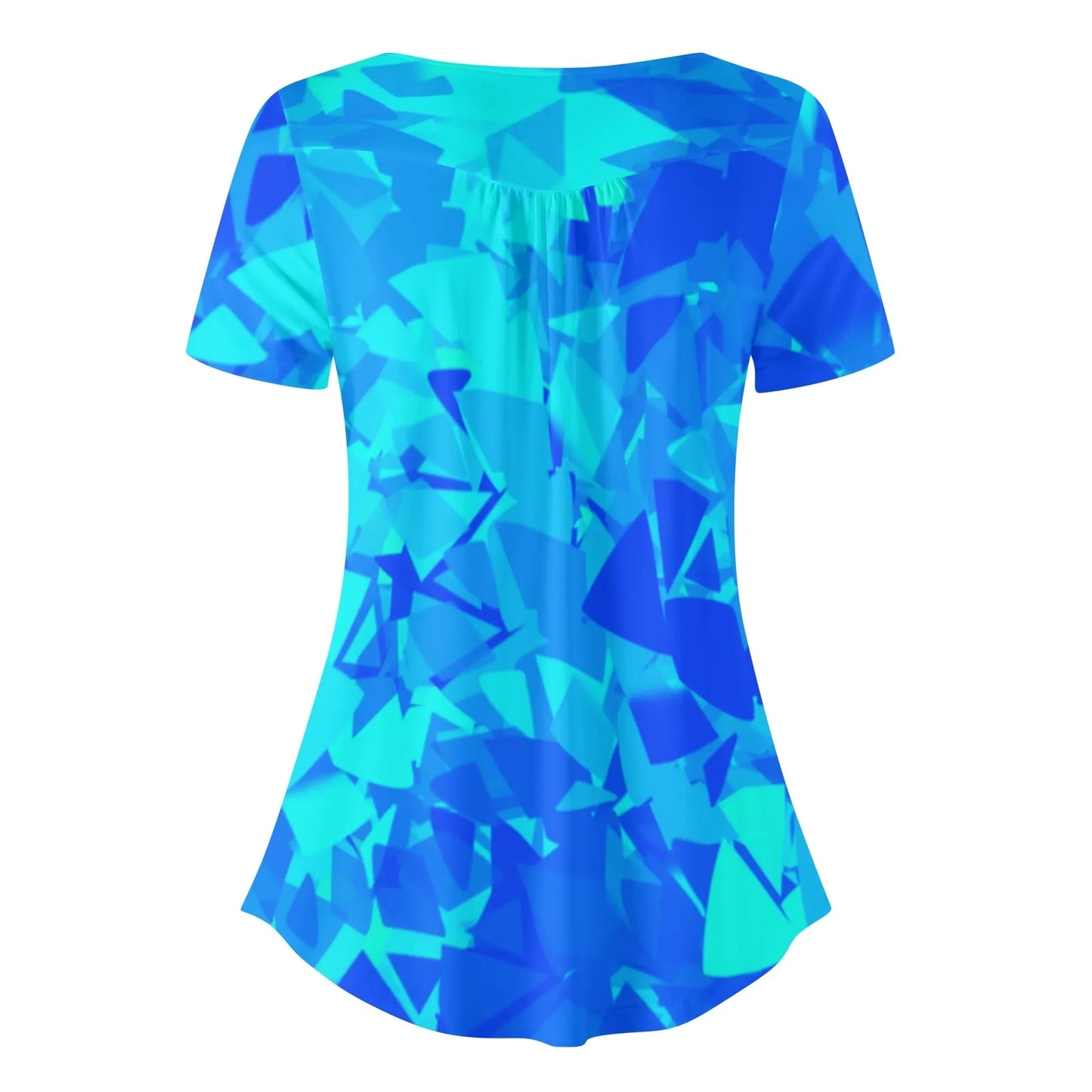 lockere-bluse-mit-u-ausschnitt-und-kurzen-armeln-fur-damen-blue-crystal-bluse-jlr-design-40573 - JLR Design