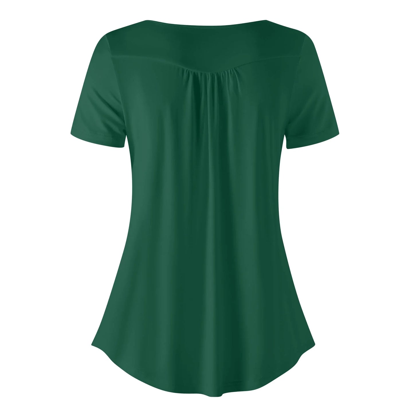 lockere-bluse-mit-u-ausschnitt-und-kurzen-armeln-fur-damen-british-racing-green-bluse-jlr-design-43937 - JLR Design