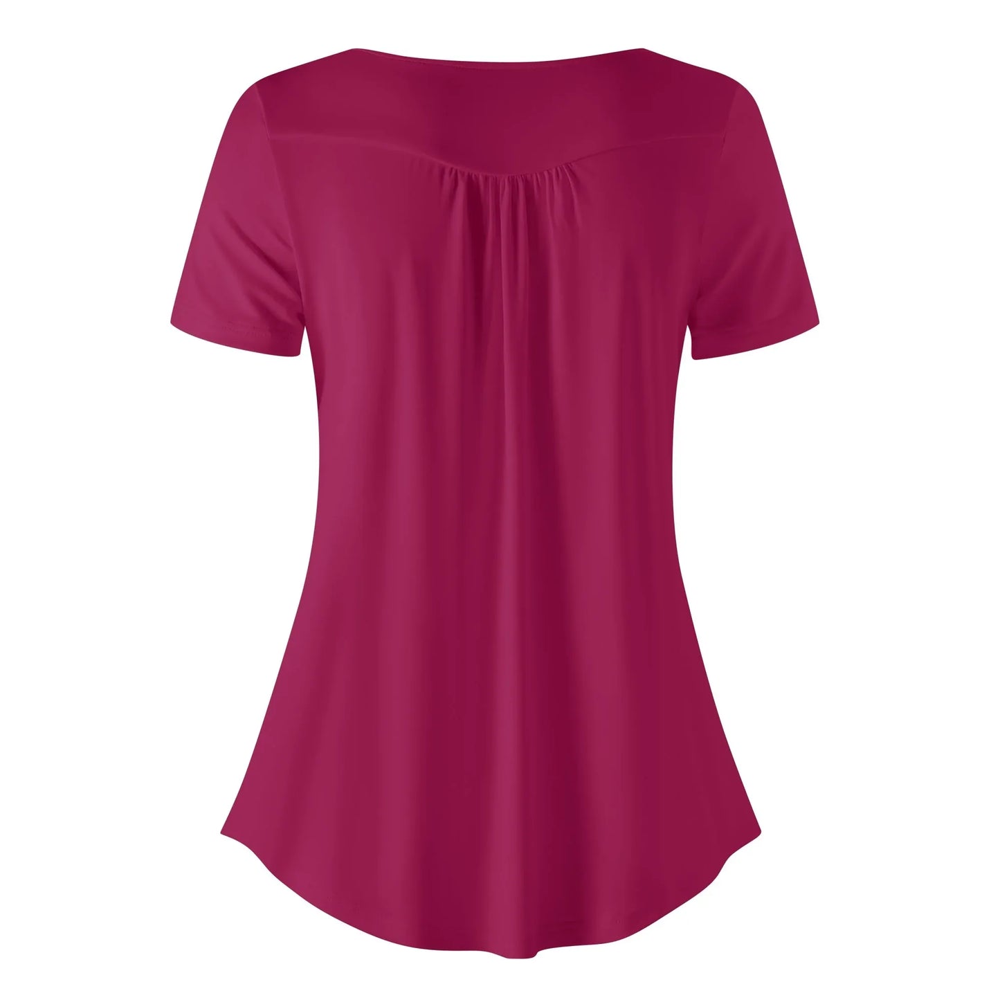 lockere-bluse-mit-u-ausschnitt-und-kurzen-armeln-fur-damen-burgundy-bluse-jlr-design-66768 - JLR Design