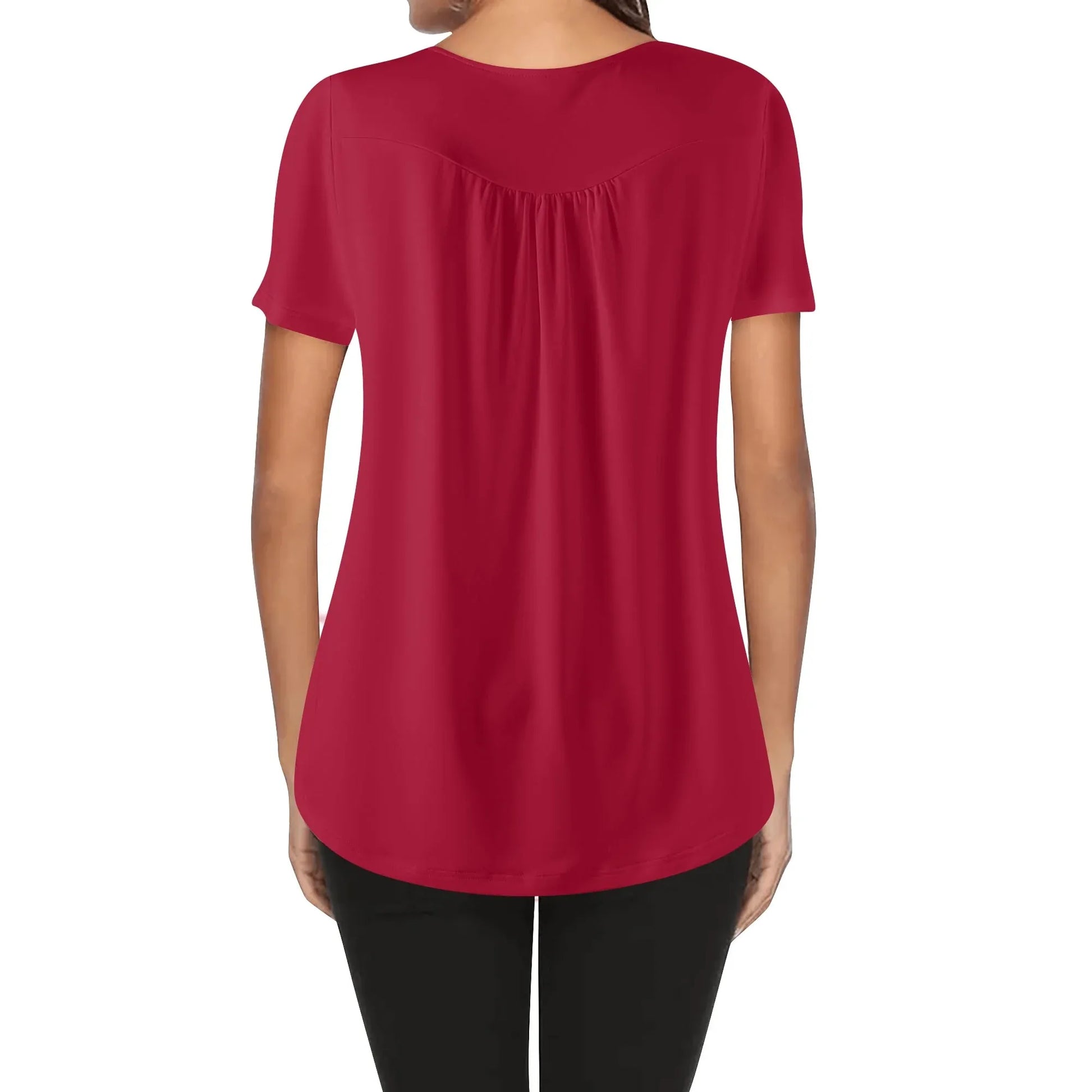 lockere-bluse-mit-u-ausschnitt-und-kurzen-armeln-fur-damen-carmine-bluse-jlr-design-54185 - JLR Design