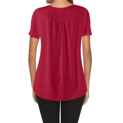 lockere-bluse-mit-u-ausschnitt-und-kurzen-armeln-fur-damen-carmine-bluse-jlr-design-54185 - JLR Design