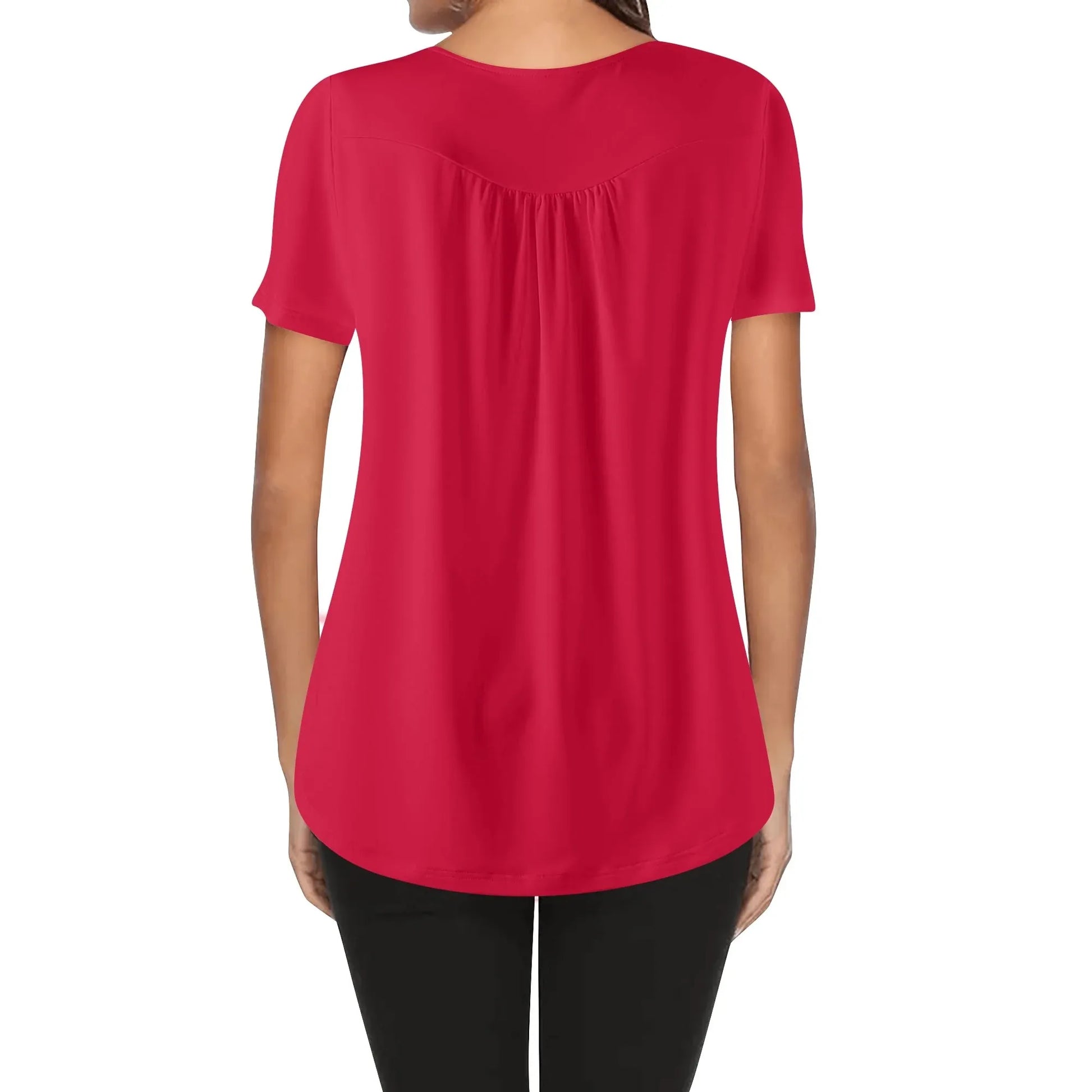 lockere-bluse-mit-u-ausschnitt-und-kurzen-armeln-fur-damen-crimson-bluse-jlr-design-95143 - JLR Design