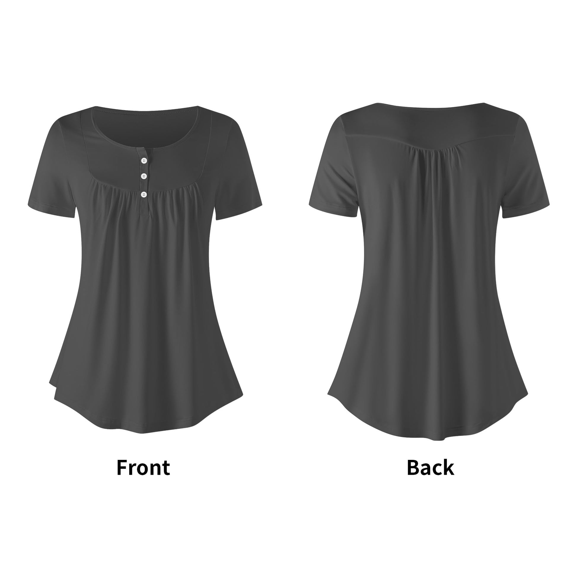 Lockere Bluse mit U-Ausschnitt und kurzen Ärmeln für Damen - Eklipse Bluse JLR Design