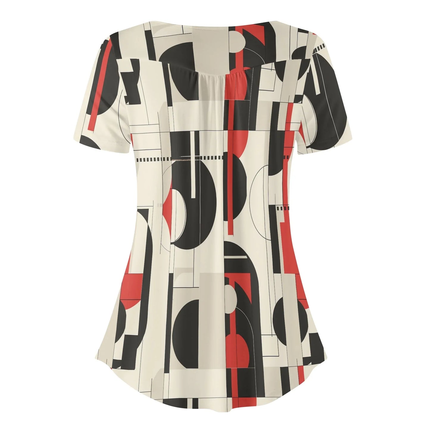 lockere-bluse-mit-u-ausschnitt-und-kurzen-armeln-fur-damen-geometry-v5-bluse-jlr-design-30730 - JLR Design