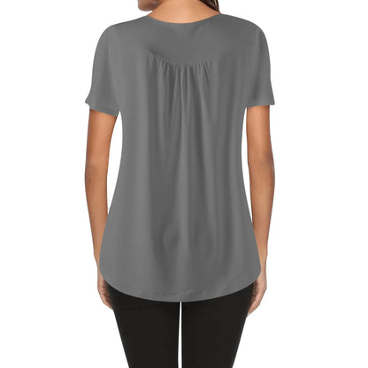 lockere-bluse-mit-u-ausschnitt-und-kurzen-armeln-fur-damen-grau-bluse-jlr-design-82934 - JLR Design