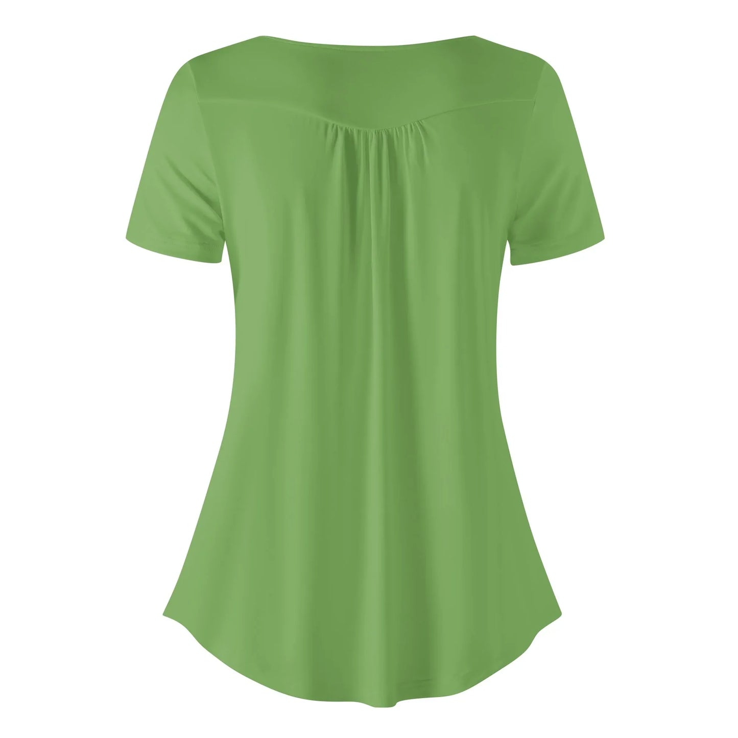 lockere-bluse-mit-u-ausschnitt-und-kurzen-armeln-fur-damen-grun-bluse-jlr-design-77821 - JLR Design