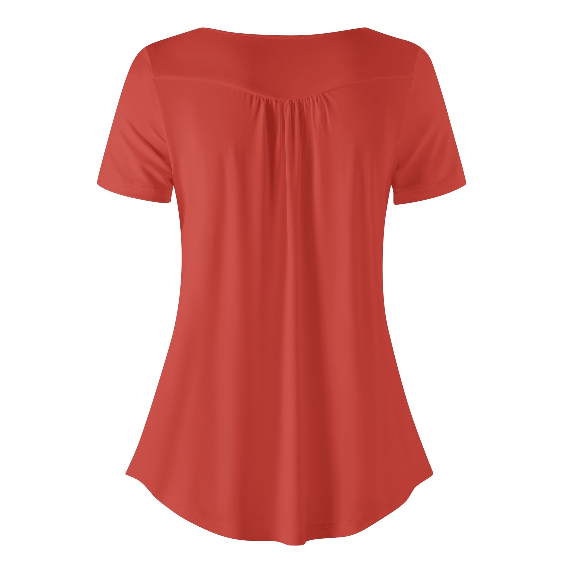 Lockere Bluse mit U-Ausschnitt und kurzen Ärmeln für Damen - Harley Davidson Red Bluse JLR Design